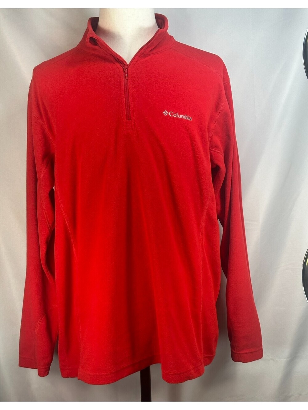 Columbia Sportswear 1/4 Zip Fleece Pullover Red Mens L